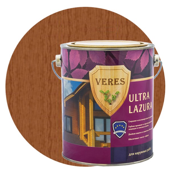 Купить Пропитка для древесины Veres Ultra Lazura № 19 Дуб 10 л
