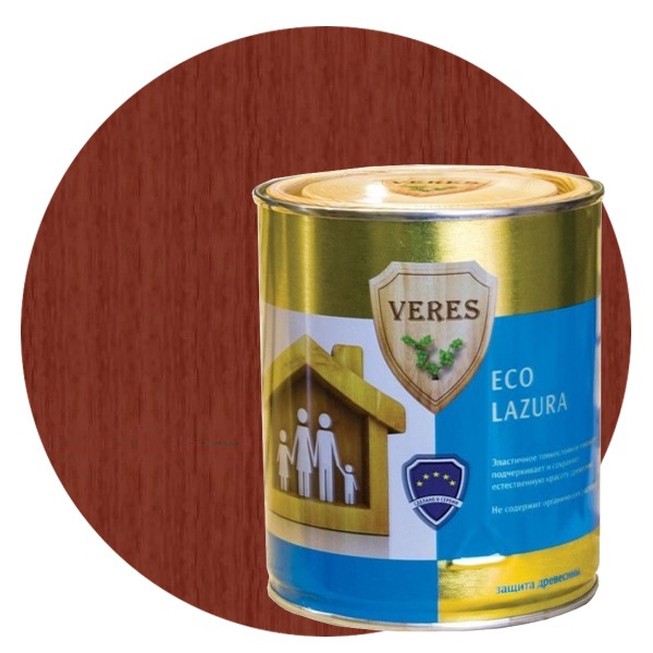 

Пропитка для древесины Veres Eco Lazura № 7 Махагон 0.75 л, Коричневый