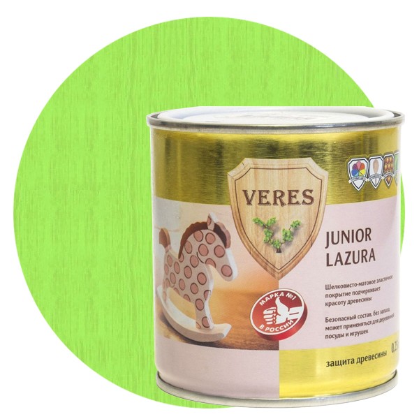 Купить Пропитка для древесины Veres Junior Lazura №5 Яблочная 0.25 л
