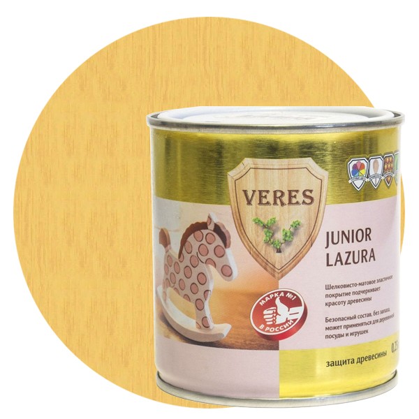 Купить Пропитка для древесины Veres Junior Lazura №6 Пшеничная 0.25 л