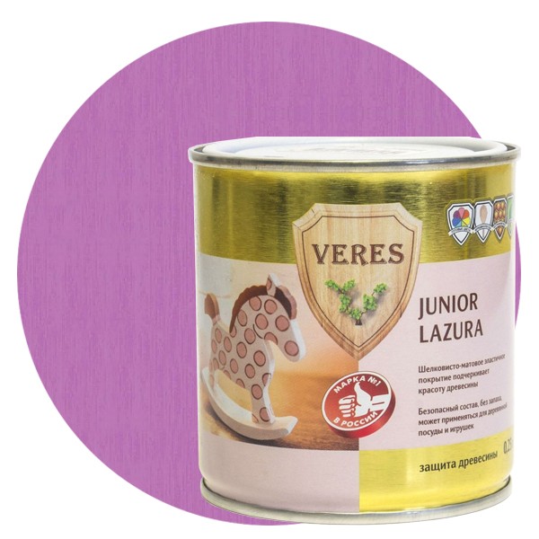Купить Пропитка для древесины Veres Junior Lazura №16 Лавандовая 0.25 л