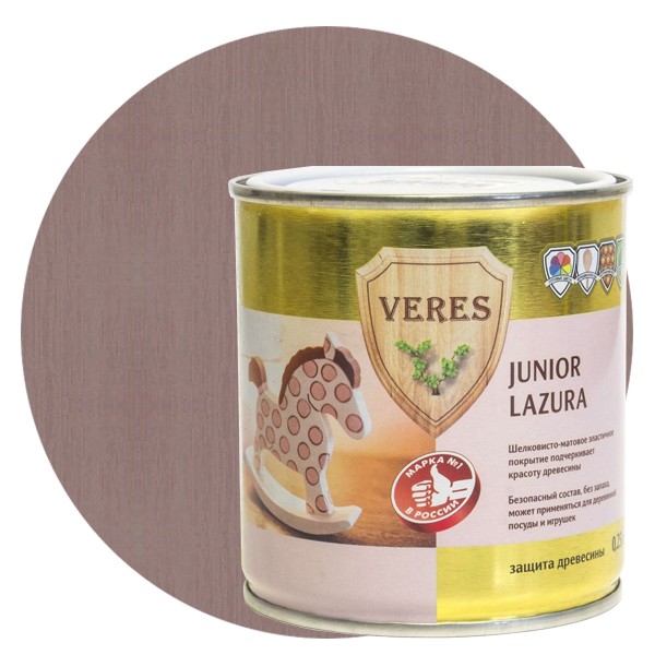Купить Пропитка для древесины Veres Junior Lazura №18 Серо-коричневая 0.25 л