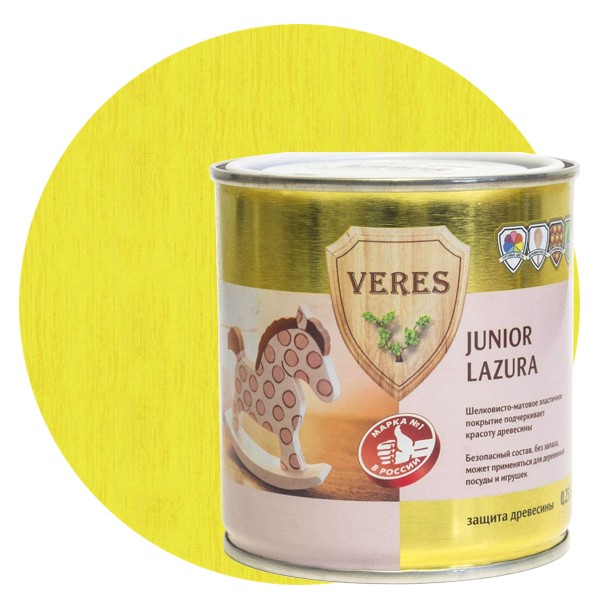 Купить Пропитка для древесины Veres Junior Lazura №25 Лимонная 0.25 л