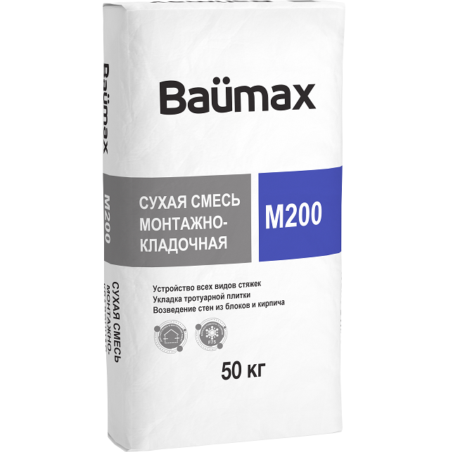 

Смесь сухая монтажно-кладочная Baumax М-200 50 кг