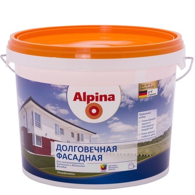 

Краска Alpina Долговечная фасадная База 3 матовая 2.35 л, Бесцветный