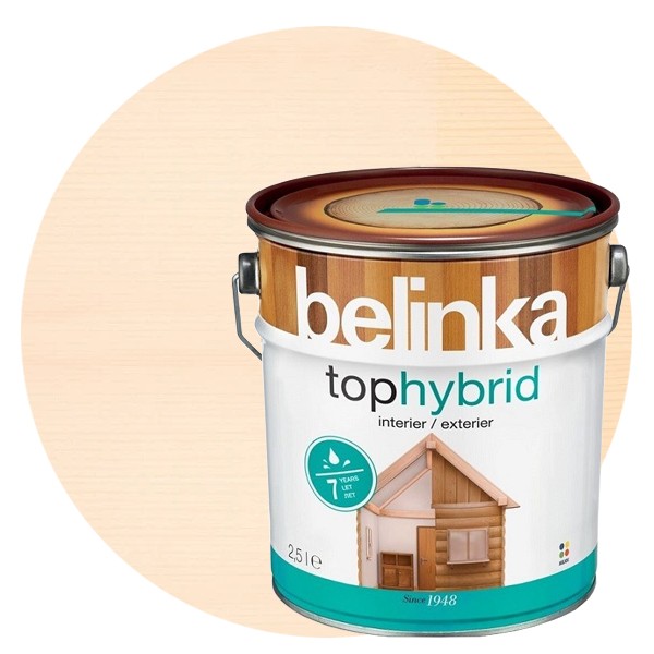 

Пропитка для древесины Belinka TophybrID №11 Белая 2.5 л, Белый