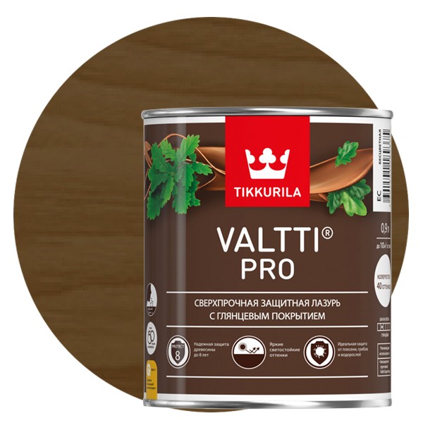 

Антисептик Tikkurila Valtti Pro орех 0.9 л, Коричневый