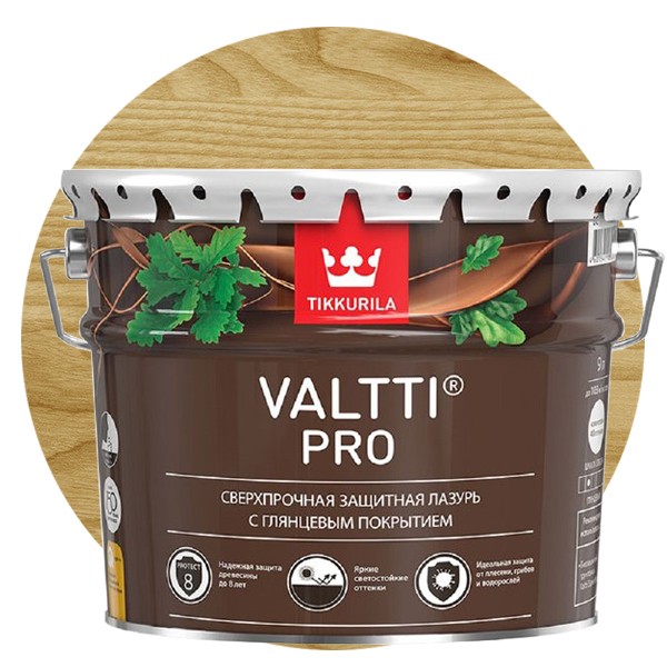 

Антисептик Tikkurila Valtti Pro орегон 9 л, Бежевый