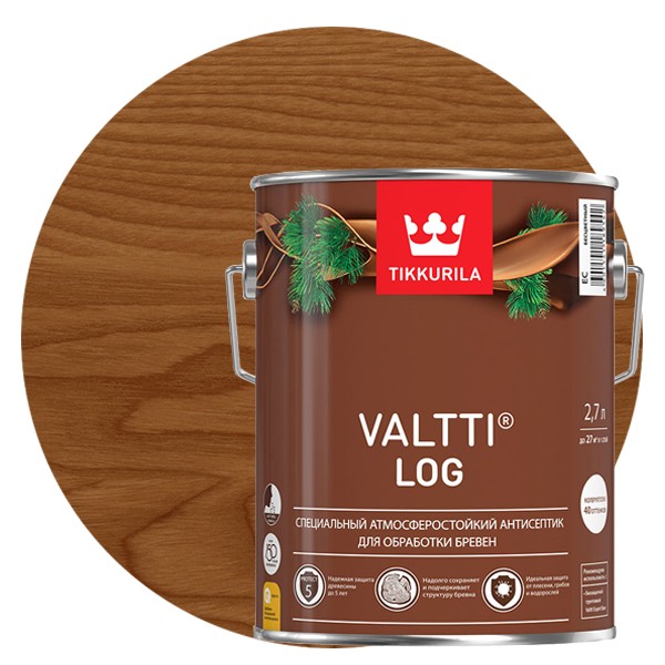 Купить Антисептик Tikkurila Valtti Log тик 2.7 л