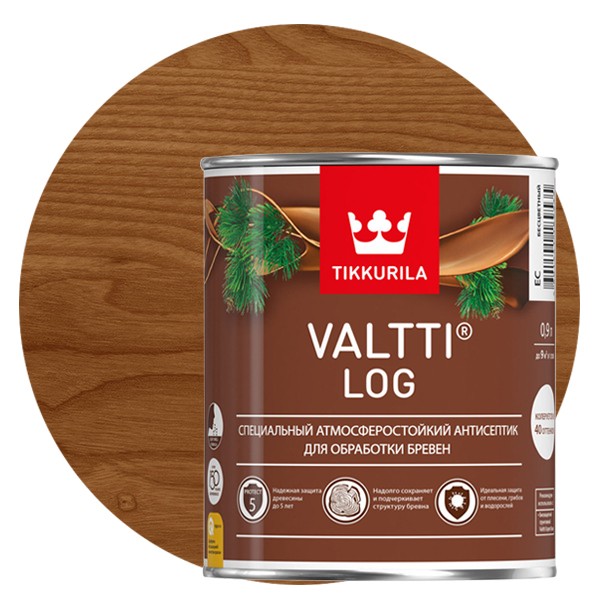 Купить Антисептик Tikkurila Valtti Log красное дерево 0.9 л