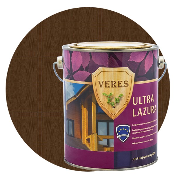 Купить Пропитка для древесины Veres Ultra Lazura № 4 Орех 9 л