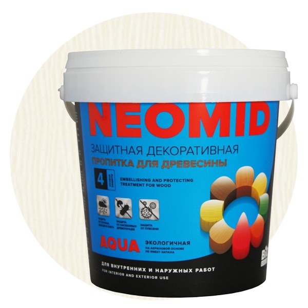 Купить Пропитка для древесины Neomid Bio Color Aqua Белая 0.9 л