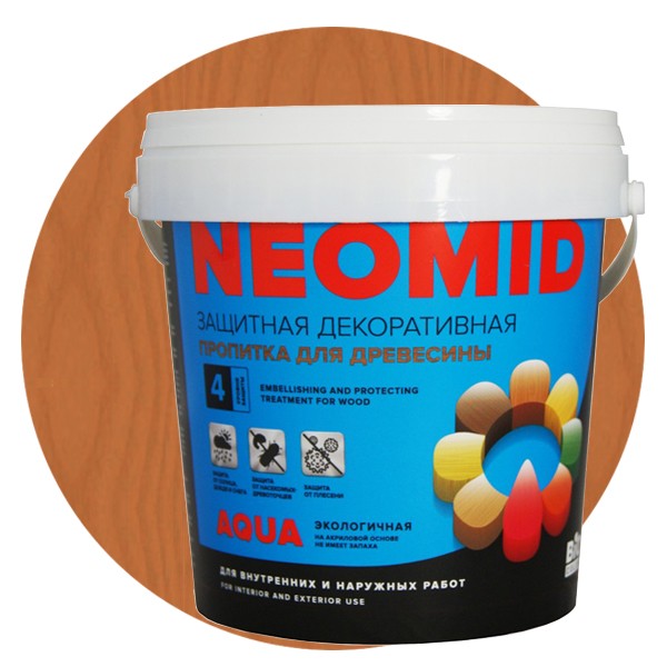 

Пропитка для древесины Neomid Bio Color Aqua Кедр 0.9 л, Коричневый