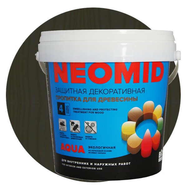 

Пропитка для древесины Neomid Bio Color Aqua Еловый лес 0.9 л, Зеленый