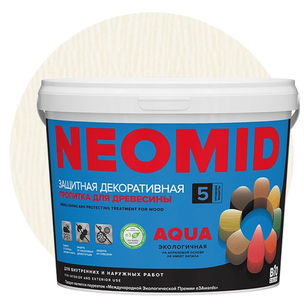 

Пропитка для древесины Neomid Bio Color Aqua Белая 2.3 л, Белый