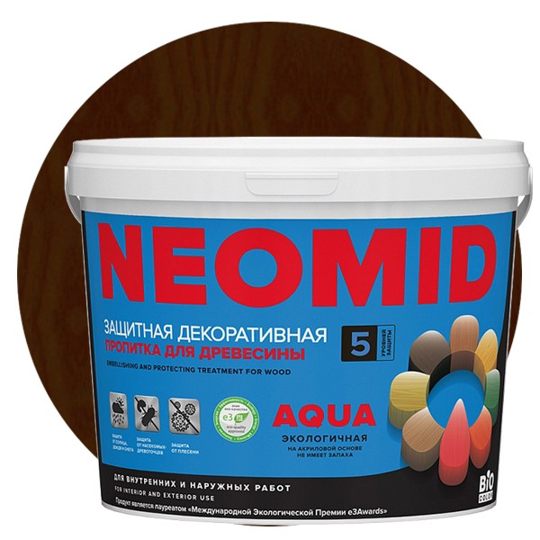 

Пропитка для древесины Neomid Bio Color Aqua Венге 2.3 л, Коричневый