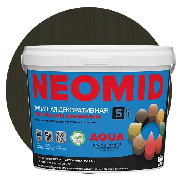 

Пропитка для древесины Neomid Bio Color Aqua Еловый лес 2.3 л, Зеленый