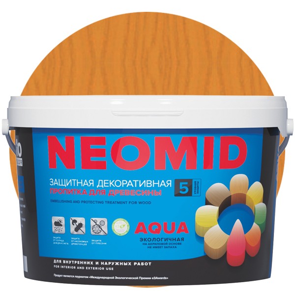 Купить Пропитка для древесины Neomid Bio Color Aqua Светлый Дуб 9 л