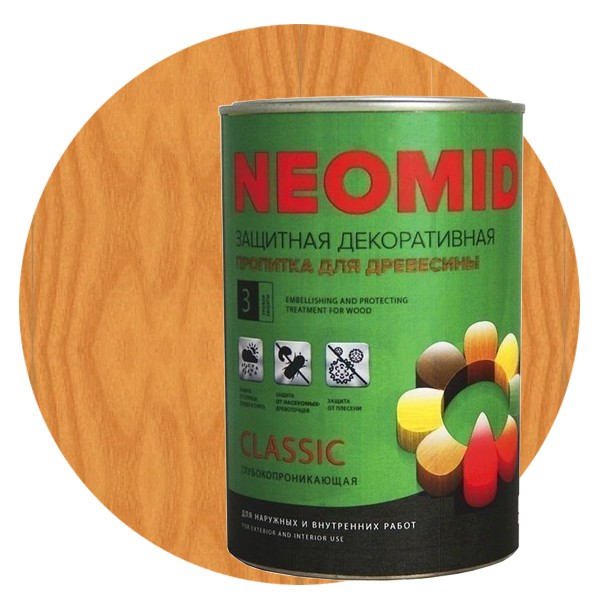 

Пропитка для древесины Neomid Bio Color Classic Калужница 0.9 л, Оранжевый