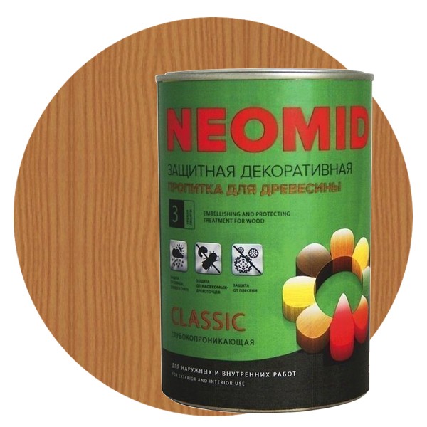 

Пропитка для древесины Neomid Bio Color Classic Орегон 0.9 л, Коричневый