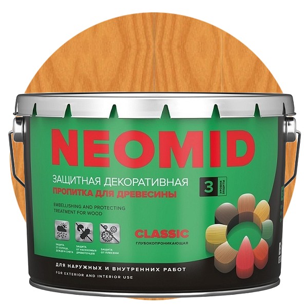 

Пропитка для древесины Neomid Bio Color Classic Калужница 9 л, Оранжевый