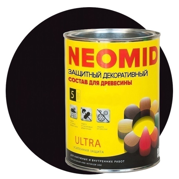 

Пропитка для древесины Neomid Bio Color Ultra Палисандр 0.9 л, Коричневый