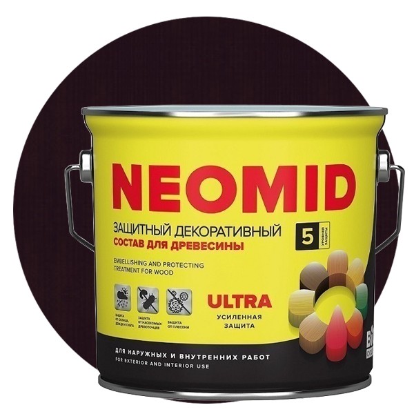 

Пропитка для древесины Neomid Bio Color Ultra Махагон 2.7 л, Коричневый