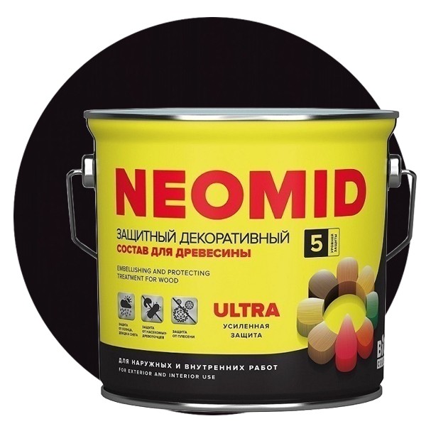 

Пропитка для древесины Neomid Bio Color Ultra Палисандр 2.7 л, Коричневый