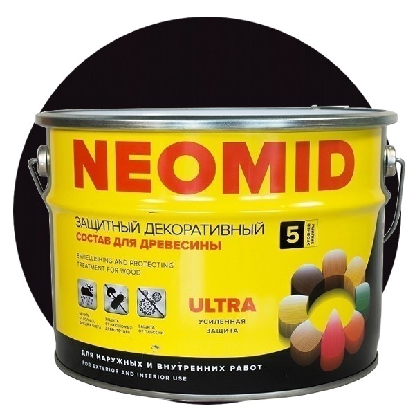 

Пропитка для древесины Neomid Bio Color Ultra Палисандр 9 л, Коричневый