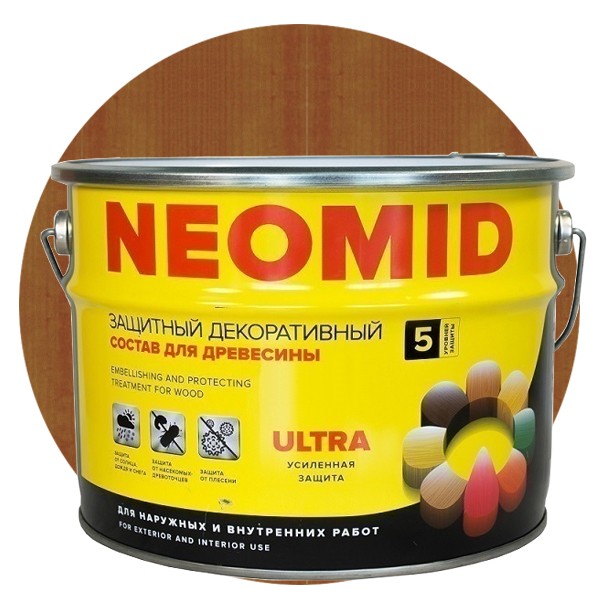 

Пропитка для древесины Neomid Bio Color Ultra Орегон 9 л, Коричневый