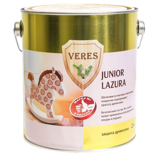 Купить Пропитка для древесины Veres Junior Lazura №1 Бесцветная 2.5 л