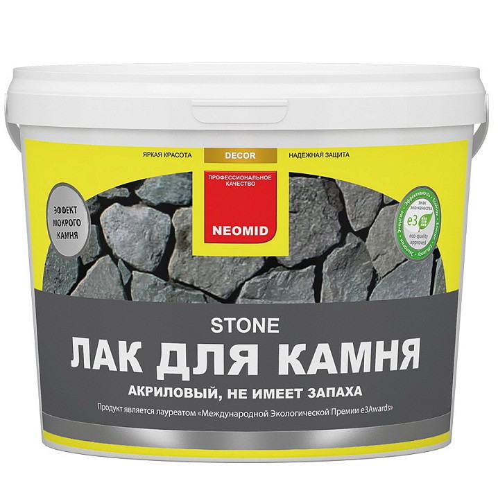 Лак акриловый Neomid Stone с эффектом мокрого камня 2.5 л
