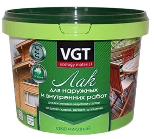 

VGT, 9 кг, Лак для наружных и внутренних работ матовый, Бесцветный