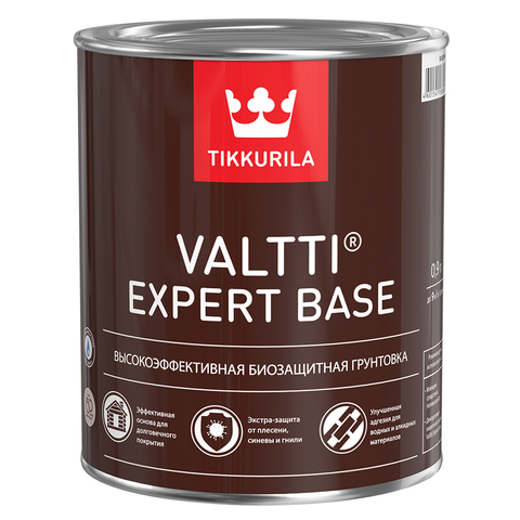Tikkurila Valtti Expert Base, 0.9 л, Грунт-антисептик по дереву акриловый