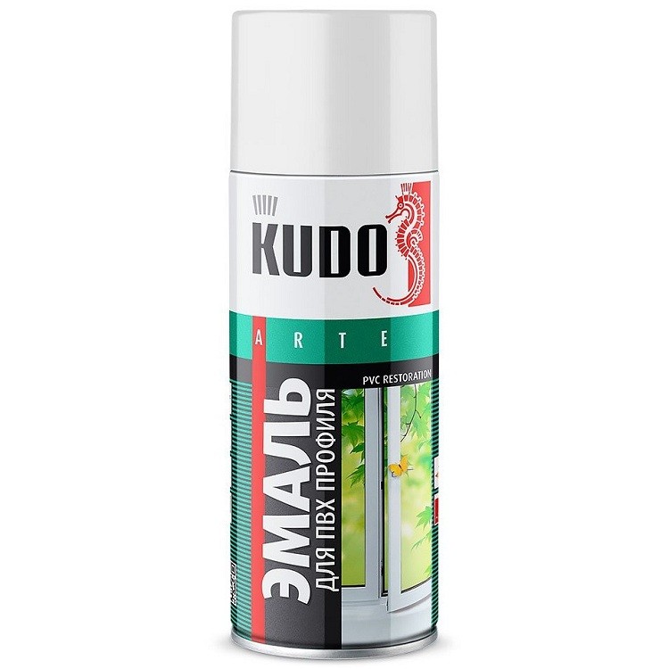 Купить Эмаль аэрозольная для ПВХ профиля Kudo KU-6101 белая 520 мл