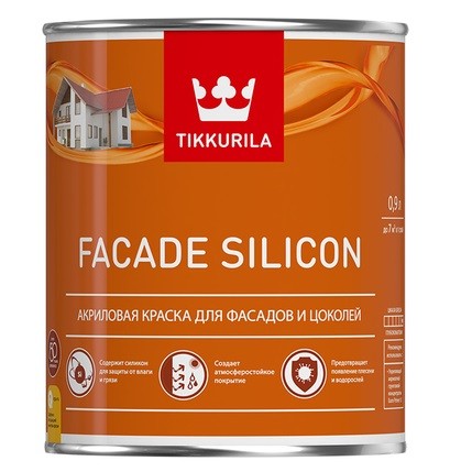 Купить Краска фасадная Tikkurila Facade Silicon база С глубокоматовая 0.9 л