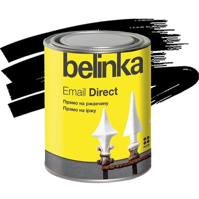 Эмаль антикоррозионная по ржавчине Belinka Email Direct черная 075 л 875₽