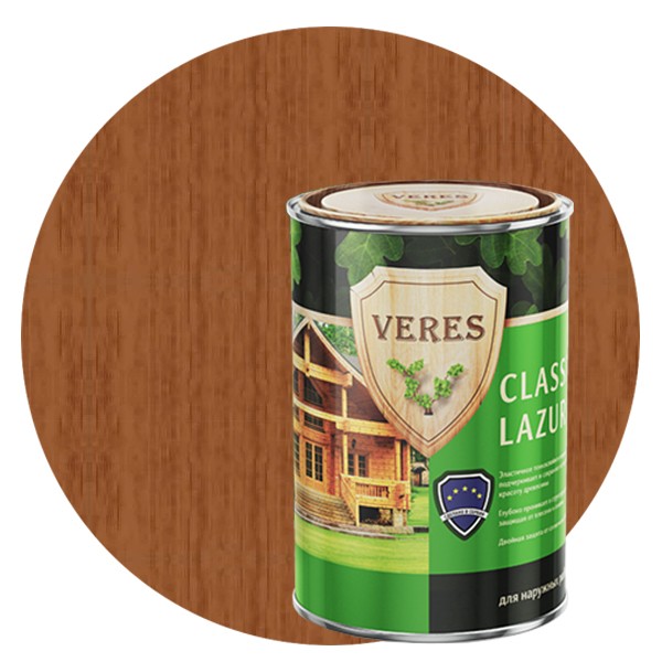

Пропитка для древесины Veres Classic Lazura № 19 Дуб 0.9 л, Коричневый