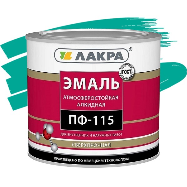 

Эмаль Лакра ПФ-115 бирюзовая 2.8 кг, Зеленый