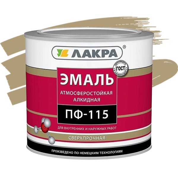 

Эмаль Лакра ПФ-115 бежевая 2.8 кг, Бежевый