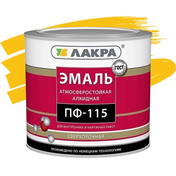 

Эмаль Лакра ПФ-115 желтая 2.8 кг, Желтый
