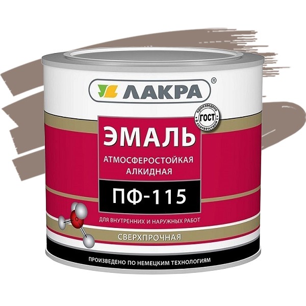 

Эмаль Лакра ПФ-115 кофе с молоком 2.8 кг, Коричневый