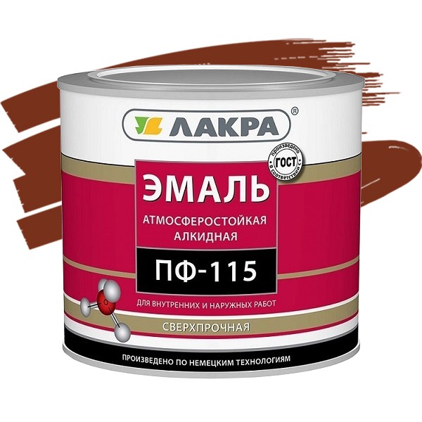 

Эмаль Лакра ПФ-115 коричневая 2.8 кг, Коричневый