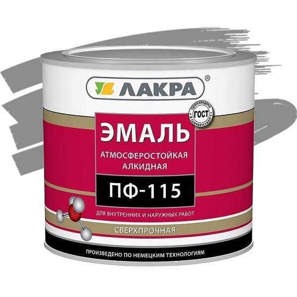 

Эмаль Лакра ПФ-115 серая 2.8 кг, Серый