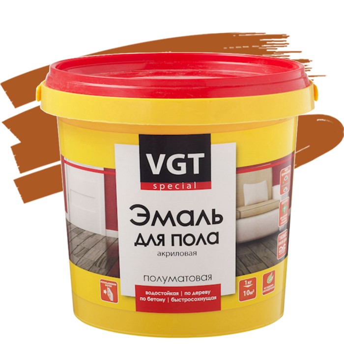 Купить Эмаль акриловая для пола VGT Профи ВД-АК-1179 орех 1 кг