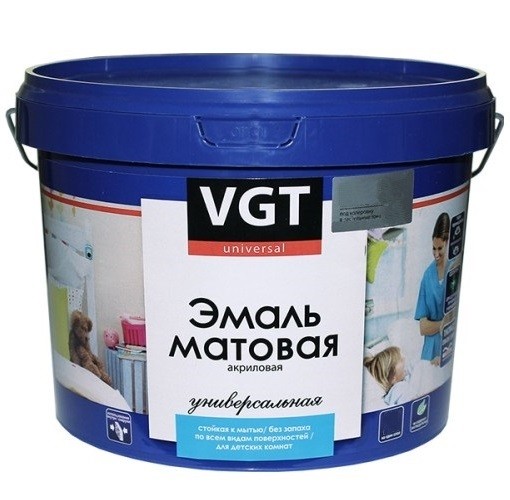 

Эмаль универсальная VGT ВД-АК-1179 матовая База С 10 кг, Белый