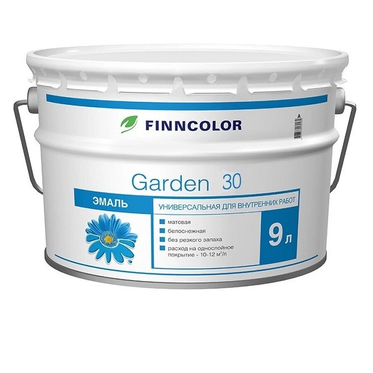 Купить Эмаль алкидная Finncolor Garden 30 полуматовая база A 9 л