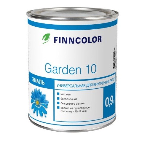 Эмаль алкидная Finncolor Garden 10 матовая база A 0.9 л