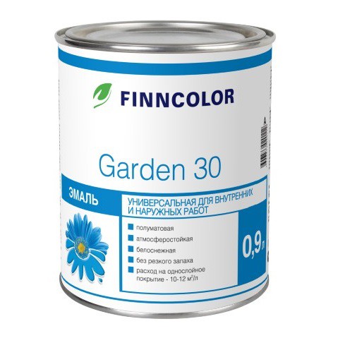 Эмаль алкидная Finncolor Garden 30 полуматовая база A 0.9 л
