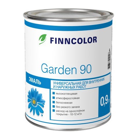 Купить Эмаль алкидная Finncolor Garden 90 глянцевая база C 0.9 л